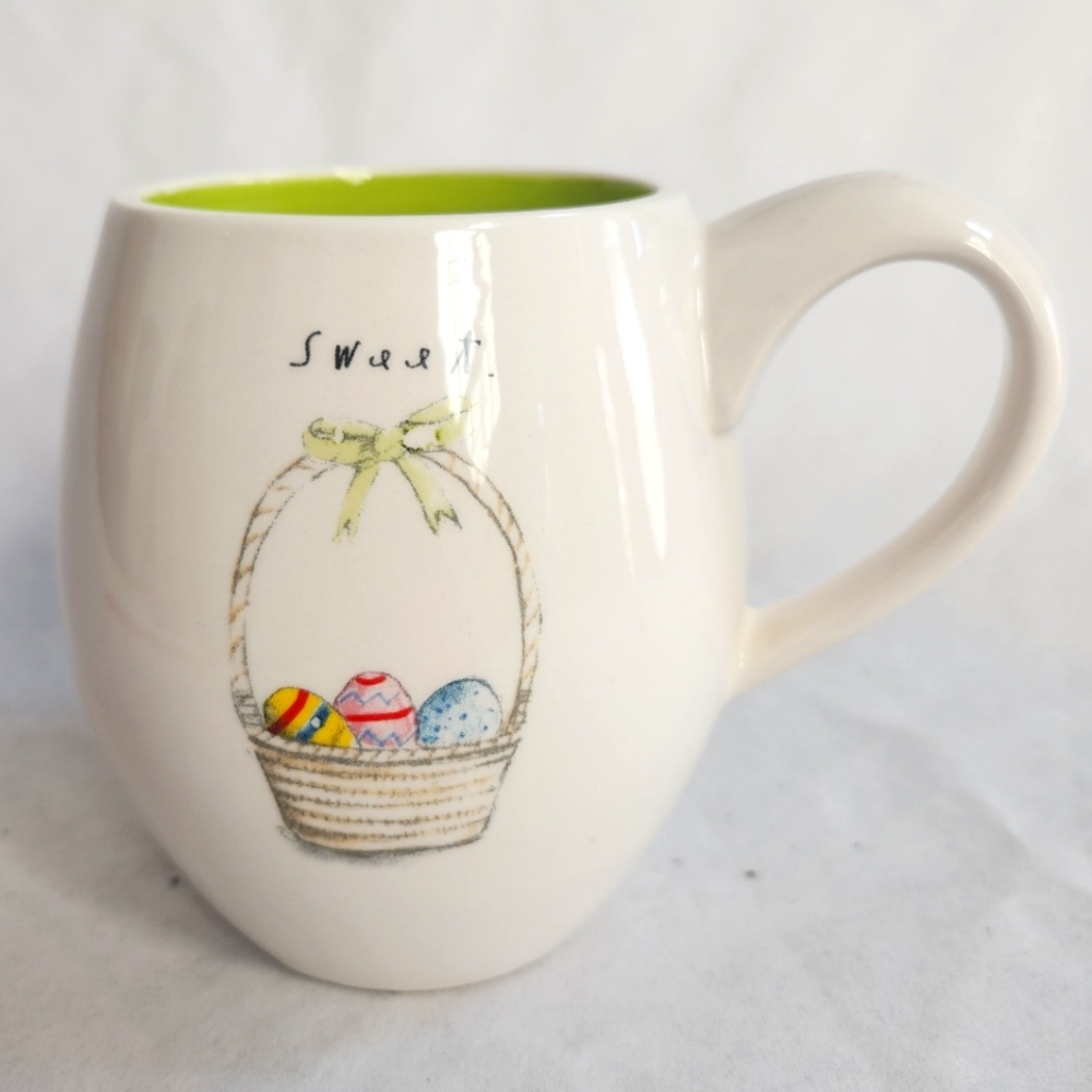 Magenta SWEET Easter Egg Basket Mug Tea Coffee Cup Rae Dunn